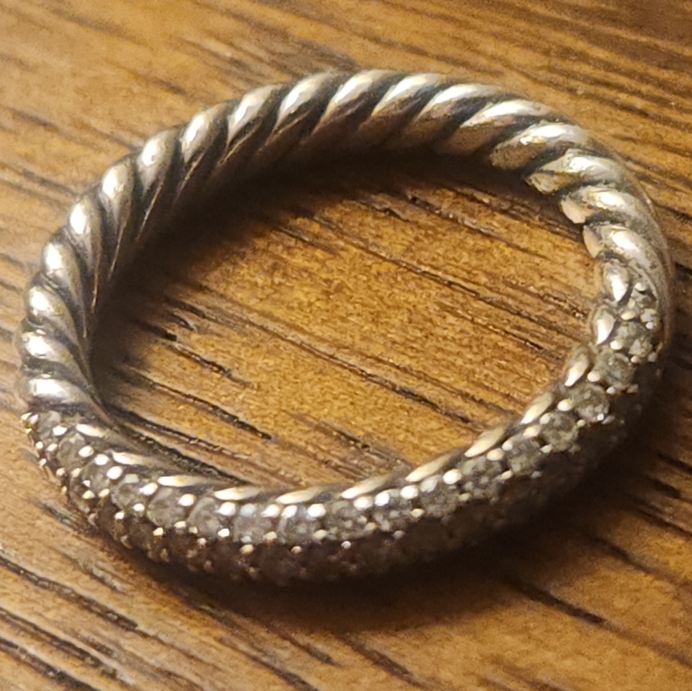 David Yurman | Diamonds & Sapphire Stackable Three Ring Set - Picture 10 of 13